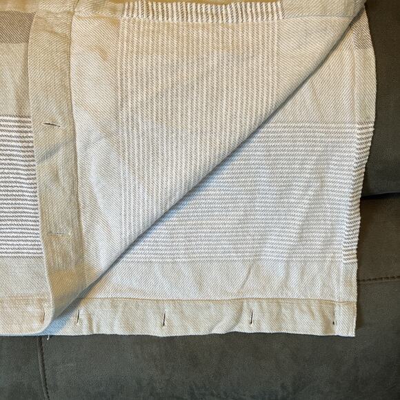 UGG Cotton Fabric Shower Curtain 71 x 71" Different Shades Of Gray Striping - Picture 8 of 8